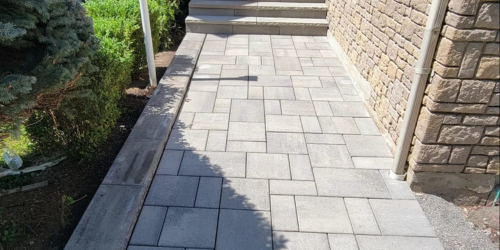 modern front house walkway interlocking